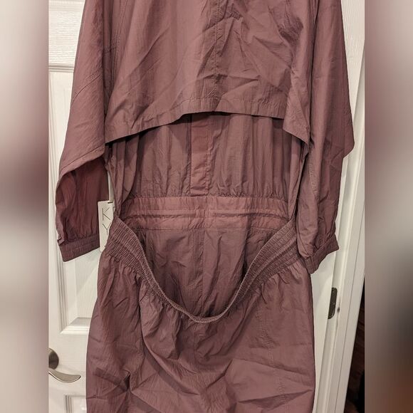 New Athleta x Alicia Keys brown Jumpsuit Open Back Utility snap front Plus Sz 22 - Picture 6 of 16